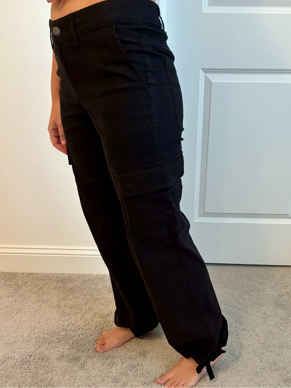 wild fable Black Wide-Leg Cargo Pants Small